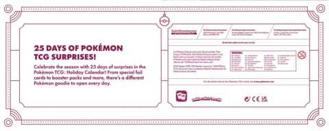 Pokemon TCG: Holiday Calendar 2025