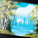 Ultra-Pro: Black Stitched Playmat - Bob Ross - Lakeside Path