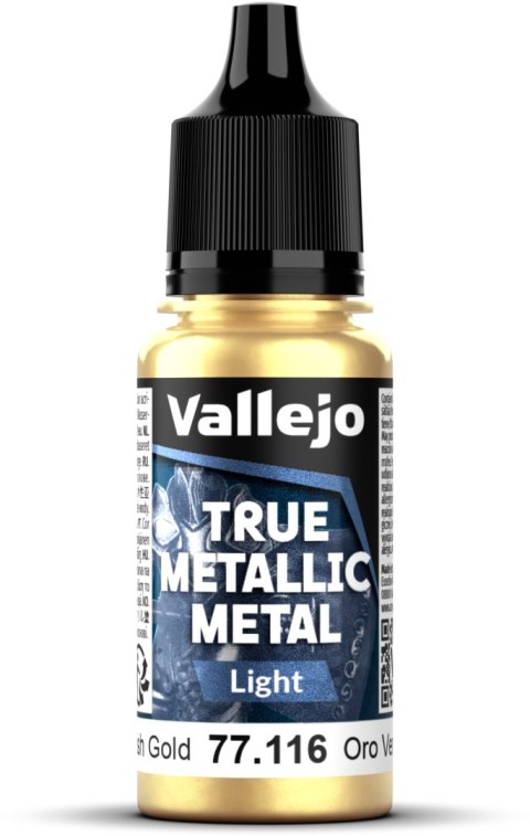 Vallejo: 77.116 - True Metallic Metal - Light - Greenish Gold (18 ml)