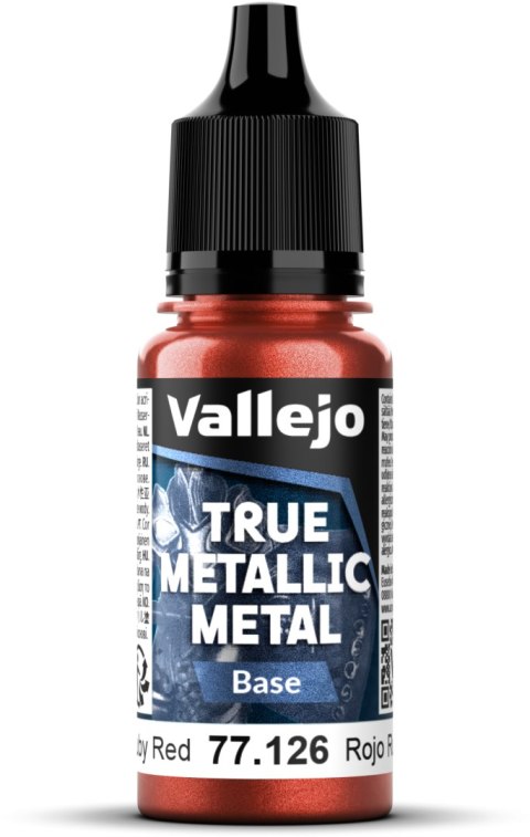 Vallejo: 77.126 - True Metallic Metal - Base - Ruby Red (18 ml)