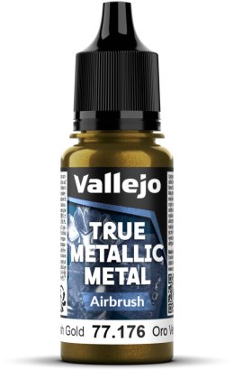 Vallejo: 77.176 - True Metallic Metal - Airbrush - Greenish Gold (18 ml)