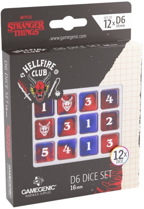Gamegenic: Stranger Things - D6 Dice Set - Hellfire Club (12x)