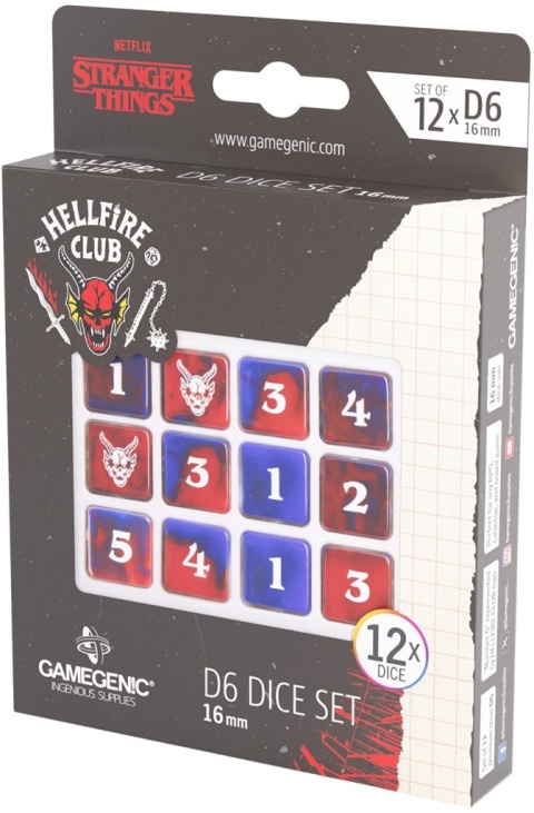Gamegenic: Stranger Things - D6 Dice Set - Hellfire Club (12x)