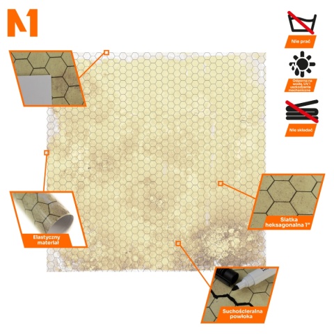 PLAYMATY Mata suchościeralna RPG heksagonalna - Papirus [80x80]
