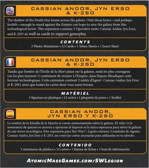 Star Wars Legion 2.0: Cassian Andor, Jyn Erso & K-2SO