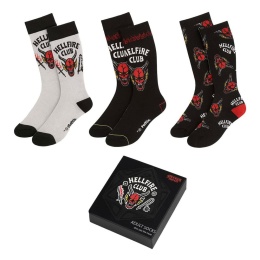 Stranger Things Socks 3-Pack 38-45 Hellfire Club - skarpetki [38-45]