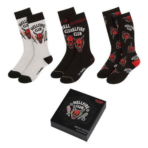 Stranger Things Socks 3-Pack 38-45 Hellfire Club - skarpetki [38-45]