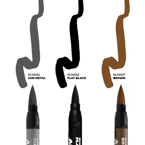 AK Interactive: Real Colors Markers - RCM103 - Set - Weapons (3)