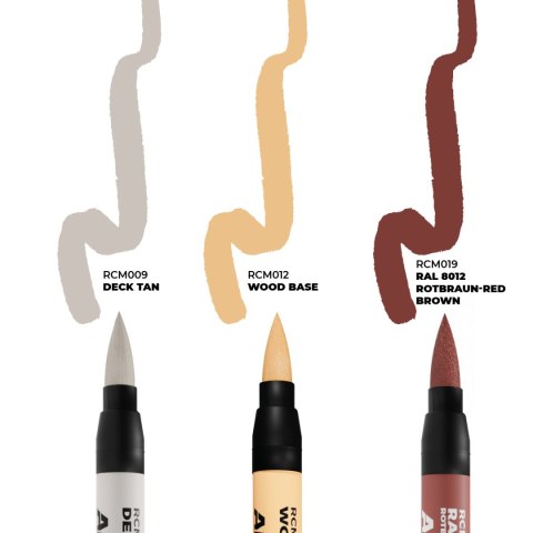 AK Interactive: Real Colors Markers - RCM104 - Set - Ships & Decks (3)