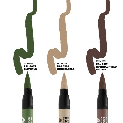 AK Interactive: Real Colors Markers - RCM108 - Set - Late German AFV Camo Colors (3)