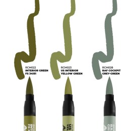 AK Interactive: Real Colors Markers - RCM109 - Set - WWII Allied Aircraft Cockpit Colors (3)