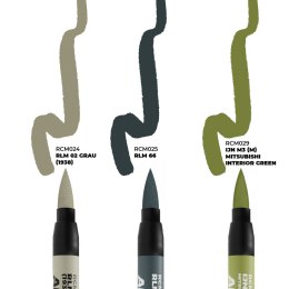 AK Interactive: Real Colors Markers - RCM110 - Set - WWII Axis Aircraft Cockpit Colors (3)