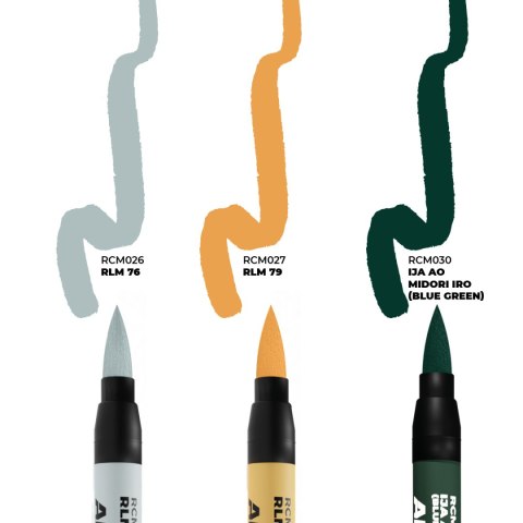 AK Interactive: Real Colors Markers - RCM111 - Set - WWII Axis Aircraft Squiggle Camouflage Colors (3)