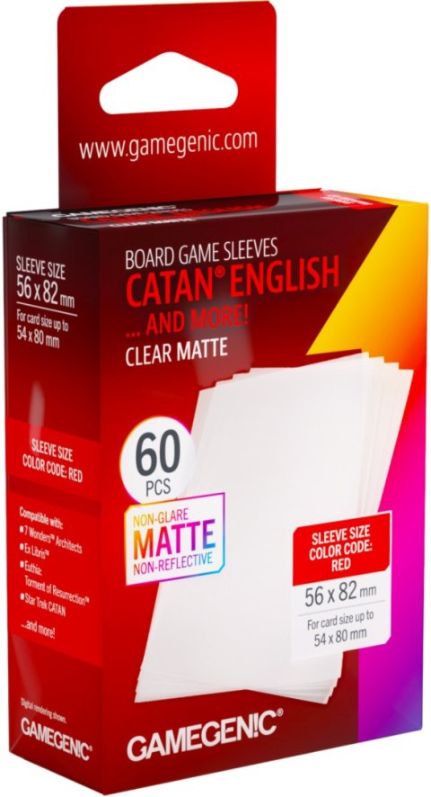 Gamegenic: Board Game Sleeves - Catan English (56x82 mm) - Clear Matte - 60 sztuk