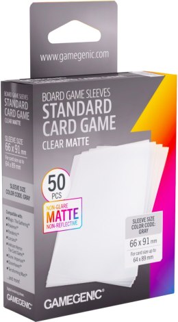 Gamegenic: Board Game Sleeves - Standard (66x91 mm) - Clear Matte - 50 sztuk