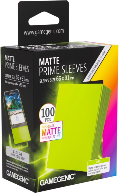 Gamegenic: Matte Prime Sleeves (66x91 mm) - Lime - 100 sztuk