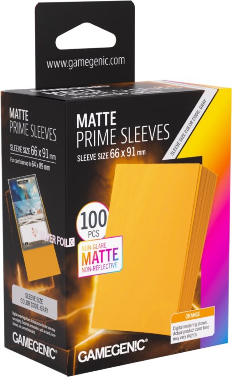 Gamegenic: Matte Prime Sleeves (66x91 mm) - Orange - 100 sztuk