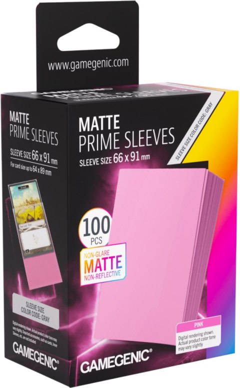 Gamegenic: Matte Prime Sleeves (66x91 mm) - Pink - 100 sztuk