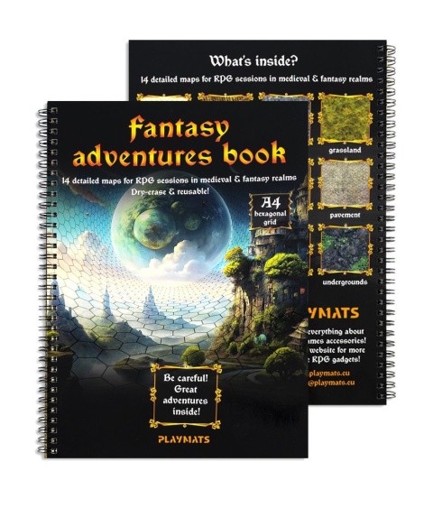 Księga RPG: Fantasy Adventures Book A4 (heksagonalna)