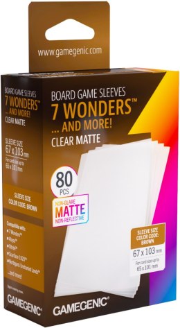 Gamegenic: Board Game Sleeves - 7 Wonders (67x103 mm) - Clear Matte - 80 sztuk