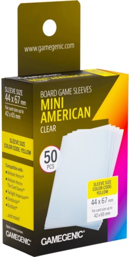 Gamegenic: Board Game Sleeves - Mini American (44x67 mm) - Clear - 50 sztuk