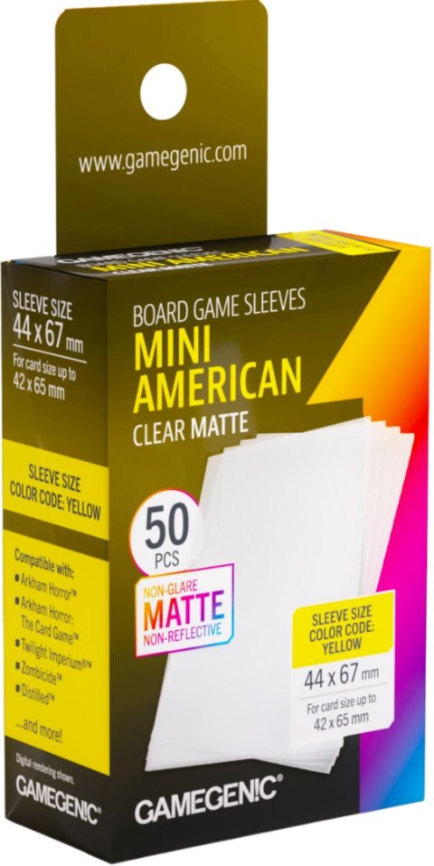 Gamegenic: Board Game Sleeves - Mini American (44x67 mm) - Clear Matte - 50 sztuk