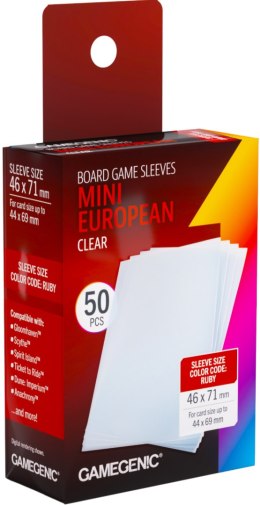 Gamegenic: Board Game Sleeves - Mini European (46x71 mm) - Clear - 50 sztuk