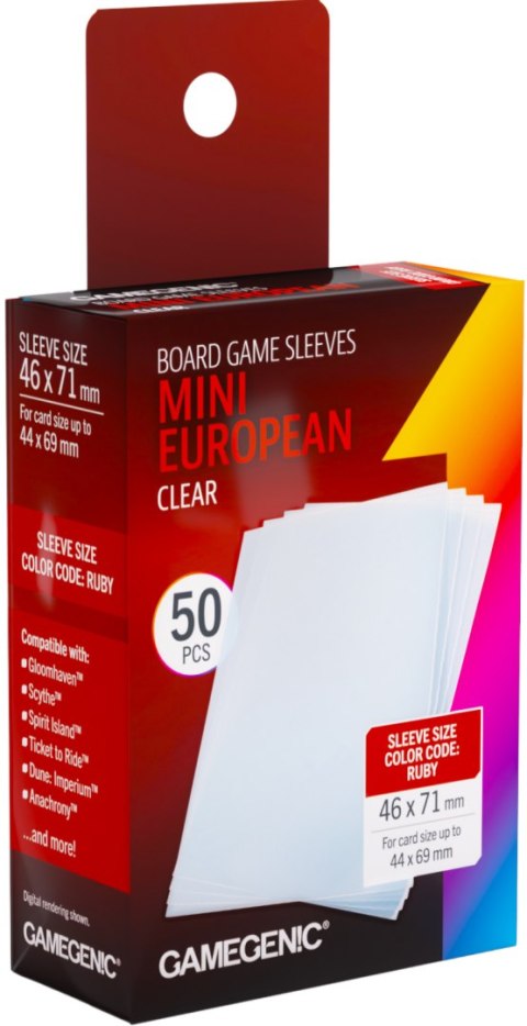 Gamegenic: Board Game Sleeves - Mini European (46x71 mm) - Clear - 50 sztuk