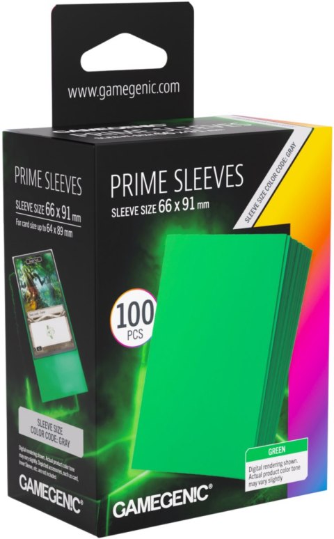 Gamegenic: Prime Sleeves (66x91 mm) - Green - 100 sztuk