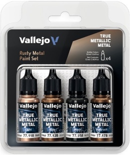 Vallejo: 77.269 - True Metallic Metal - Rusty Metal Paint Set (4)