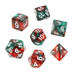 REBEL Komplet kości RPG - Dwukolorowe - Czerwono-zielone