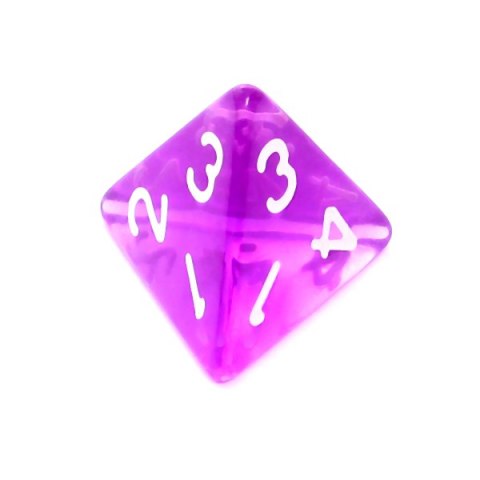 REBEL Kość kryształowa 4 Ściany - Cyfry - Fioletowa