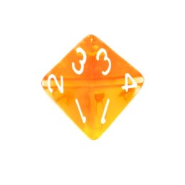 REBEL Kość kryształowa 4 Ściany - Cyfry - Pomarańczowa
