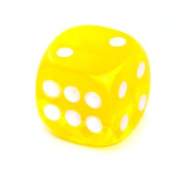 REBEL Kość kryształowa 6 Ścian - 16 mm - Oczka - Żółta