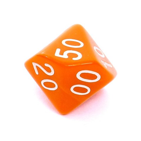 REBEL Kość matowa 10 Ścian (setka) - Cyfry - Pomarańczowa
