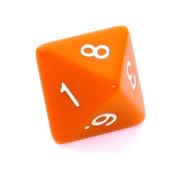 REBEL Kość matowa 8 Ścian - Cyfry - Pomarańczowa