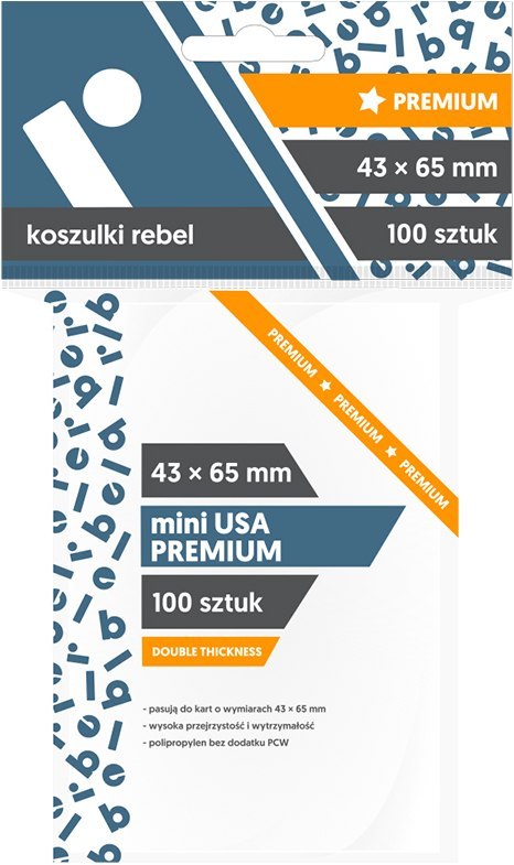 Koszulki na karty Rebel (43x65 mm) Crux Premium, 100 sztuk