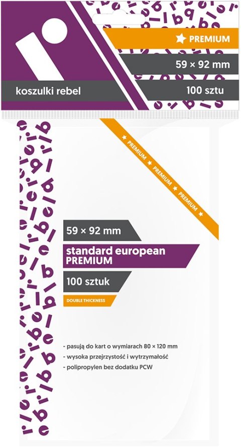 Rebel Koszulki na karty (59x92 mm) "Standard European Premium", 100 sztuk