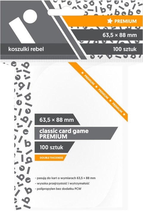 Rebel Koszulki na karty (63,5x88 mm) "Classic Card Game Premium", 100 sztuk