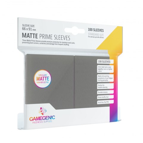 GAMEGENIC Matte Prime CCG Sleeves (66x91 mm) - Dark Gray, 100 sztuk