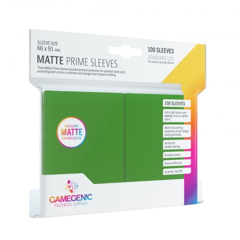 GAMEGENIC Matte Prime CCG Sleeves (66x91 mm) - Green, 100 sztuk