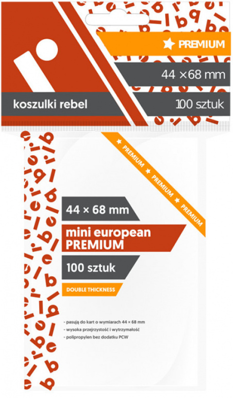 Rebel Koszulki na karty (44x68 mm) "Mini European Premium", 100 sztuk