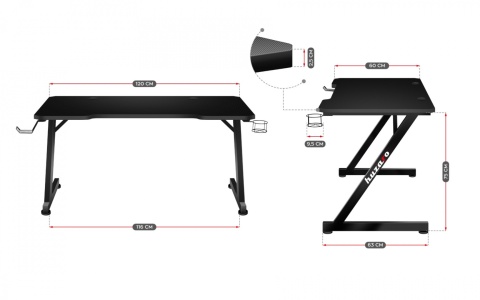 Biurko gamingowe Huzaro Hero 2.5