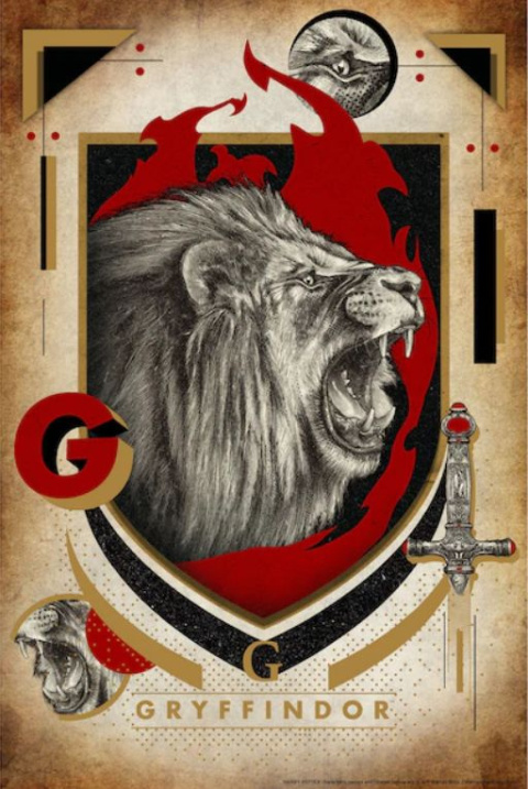 Harry Potter: Magiczne puzzle - Księga - Gryffindor (300 elementów)