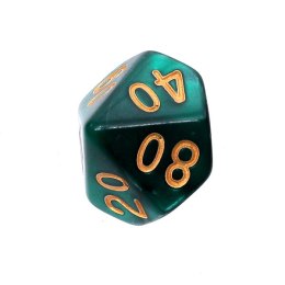 REBEL Kość perłowa 100 Ścian - Cyfry - Ciemnozielona