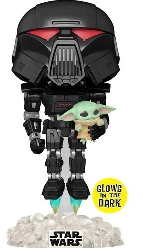 Funko Funko POP TV: Star Wars: The Mandalorian - Dark Trooper with Grogu(Glow in the Dark)(Exclusive)