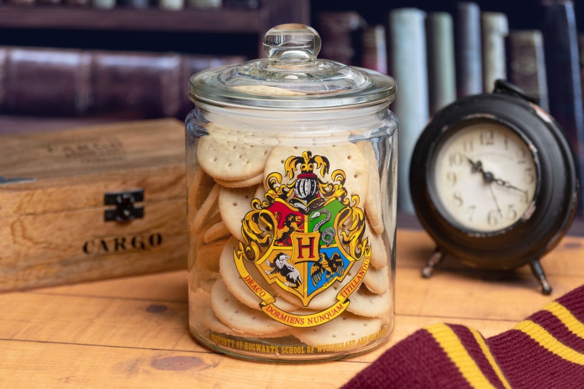 Harry Potter Hogwarts - szklany pojemnik na ciastka (wysokość: 20,50 cm)