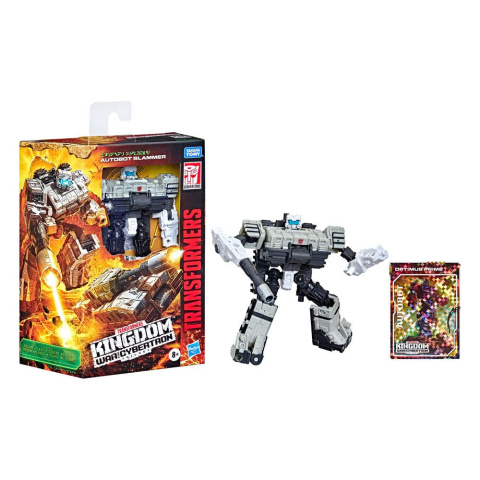 Transformers Generations War for Cybertron: Kingdom Action Figures Deluxe Class 2021 Autobot Slammer 14 cm