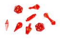 PolyHero Komplet kości RPG - Czarodziej - Smoczy ogień (czerwone)
