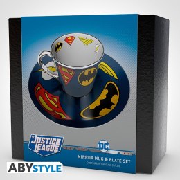 DC Comics Mirror mug & plate set Logo / Dc Comics Logo zestaw: filiżanka plus talerzyk - ABS